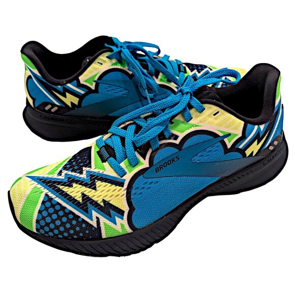 Brooks Launch 8 Blue Running Shoes Women's Size 8.5 Lightning Colorful Comfort - Picture 1 of 11